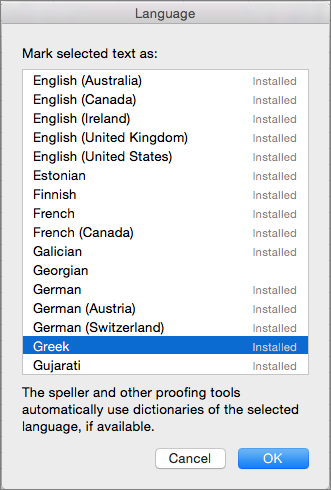 add spanish dictrionary to word for mac